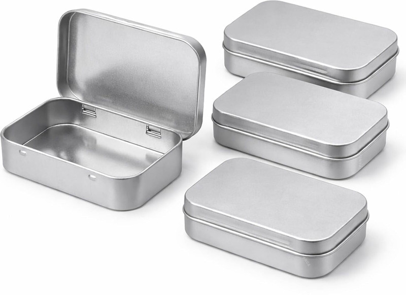 JAGORA Multipurpose Aluminum Hinged Storage Tins Storage Box(Silver)