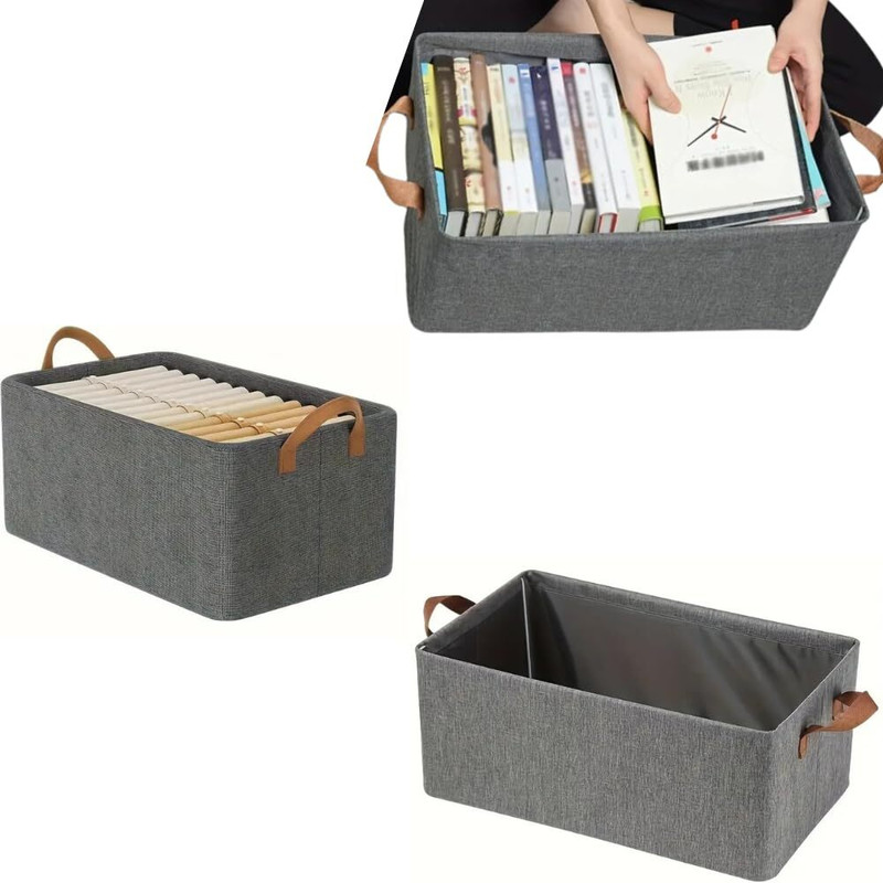 Kripara Sales 3 PCS 26L Foldable Wardrobe Clothes Organizer with Handle Polyester Laundry Bag(Grey)