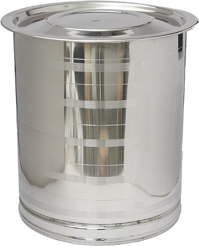 Manbhav Industries Stainless Steel kunda pawali/Atta Dabba stainless steel container 25 L Drum(Silver, Pack of 1)