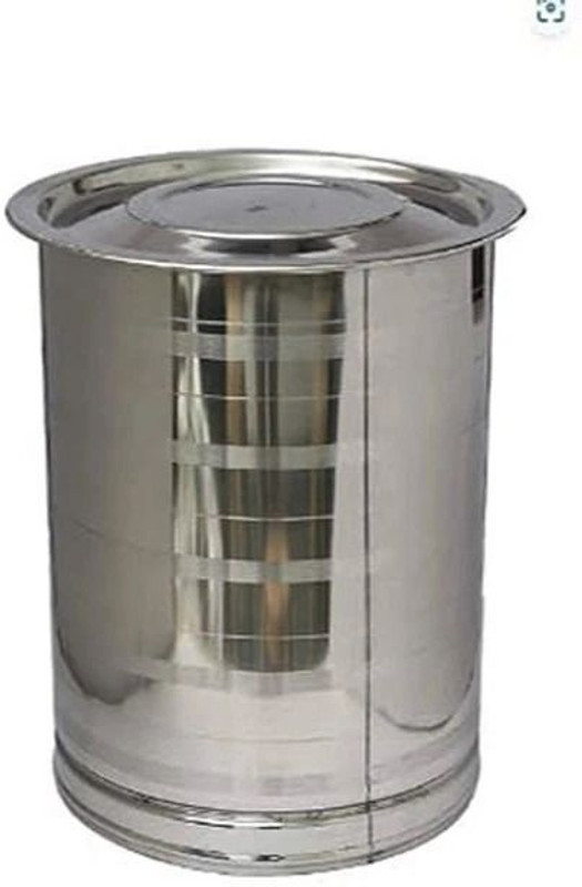 RS Enterprises Stainless Steel Atta Tanki/Container/Box/Drum/Pawali 10 L Drum(Silver, Pack of 1)