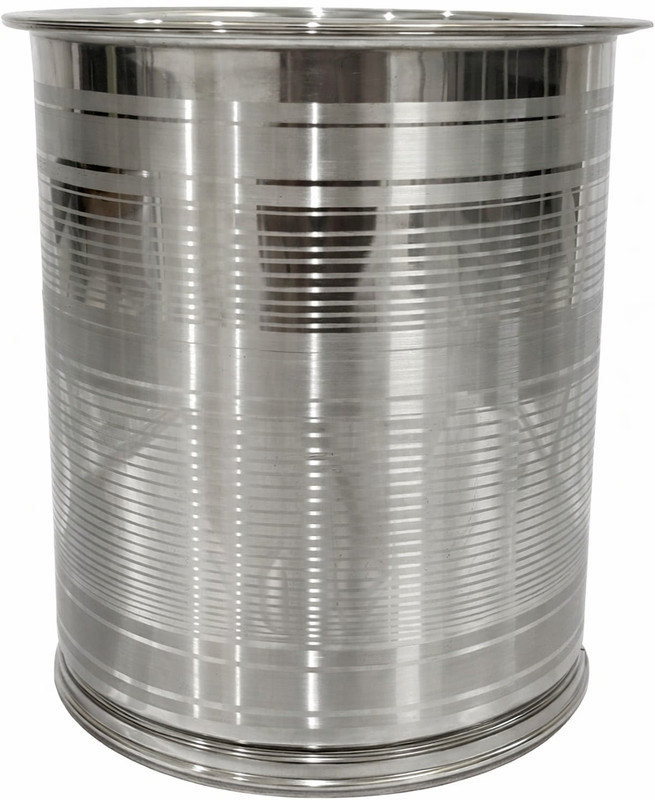 Shopsidex Atta kothi/drum storage aata food ,oil,water,storage contanier pack 1 Tanki for aata Steel Atta Tanki/Container/Box/Drum/Pawali/Tanki with Lid 20 L Drum(Silver, Pack of 1)