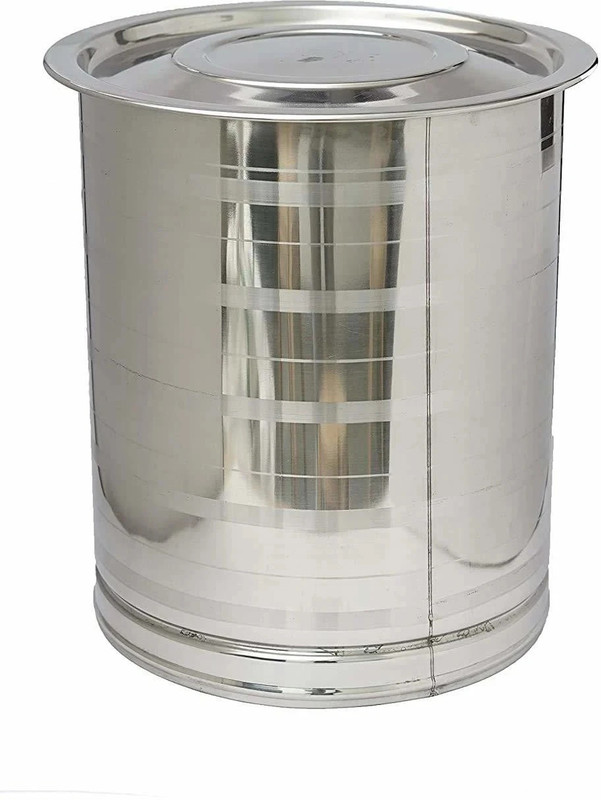 RS Enterprises Stainless Steel Air Tight 30 Liter Kothi/Drum, Water Capacity, Heavy Steel 30 L Drum(Silver, Pack of 1)