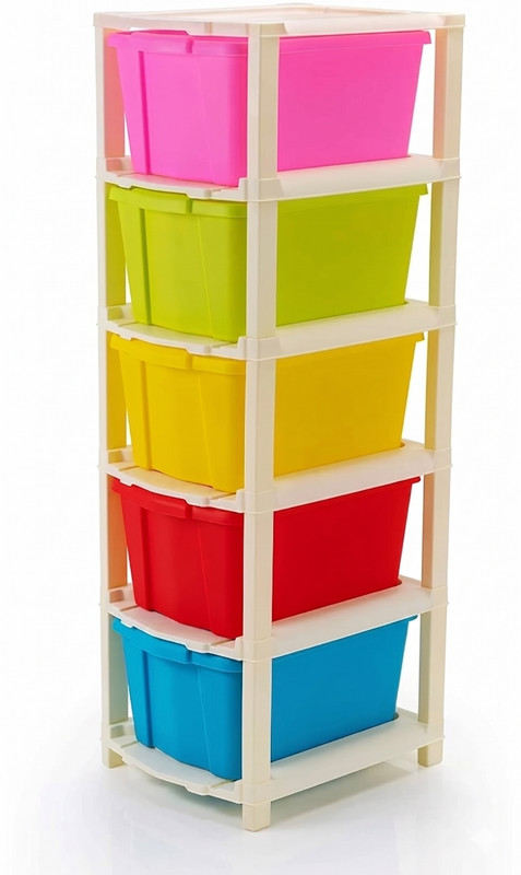 MAXTID 5 Layer Pink Compact Drawer Stand for Laundry and Utility Area Storage Drawer Divider(Plastic)
