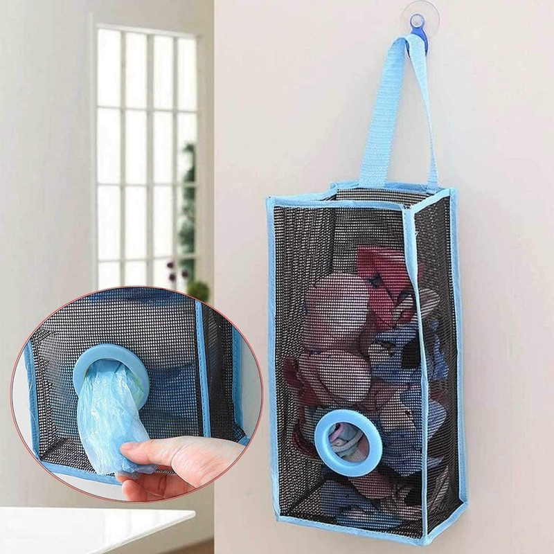 SAJAG Wall Hanging Garbage Bags Mesh Reusable Net Hanging Breathable Garbage 3 L Drum(Multicolor, Pack of 1)