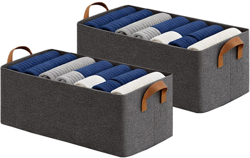 VRTREND 26L Foldable Fabric Storage Box_VR31 Polyester Laundry Bag(Grey)