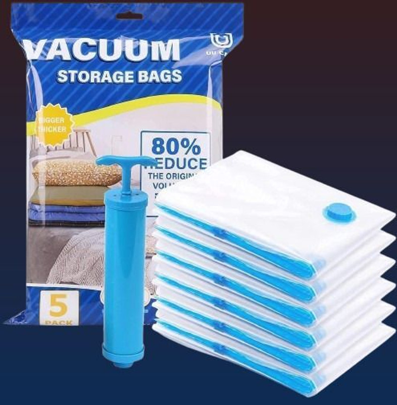 AKOVARI vacuumbag698 Travel Storage Vacuum Bags(Pack of 5)
