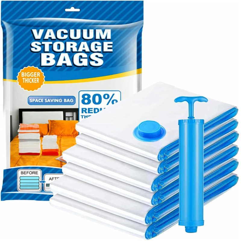KANTHEE ENTERPRISE Vacuum Compression Storage Bags with Hand Pump Travel Storage Vacuum...