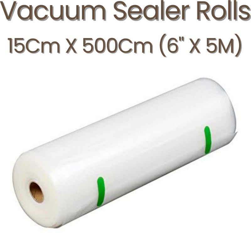 FRESHWORLD Vacuum Sealer Roll Food Storage Bags | One Side Embossed | 15cmX500cm (6"x5M) Organic Matter Storage Vacuum Bags(Pack of 1)