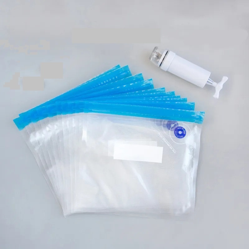 Birud Reusable Vide Bags Vacuum Sealing Resealable Food Vacuum Bags with Pump 10 Food Organic Matter Storage Vacuum Bags(Pack of 10)