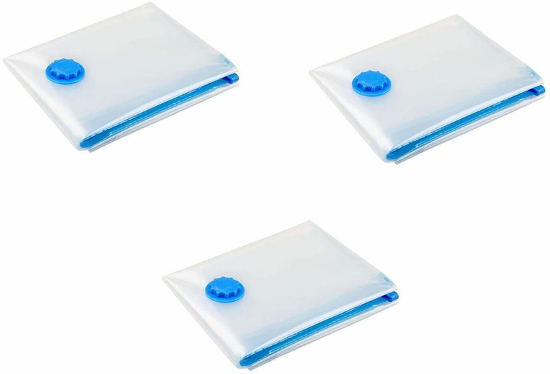 WOLBLIX Vacuum Storage Sealer Bags for Clothes, Dress, Winter Coats, Blankets, Pillows Comforters for Travel Space Saver Seal Compression Bags without Pump (60 X 80 CM) Travel Storage Vacuum Bags(Pack of 2)