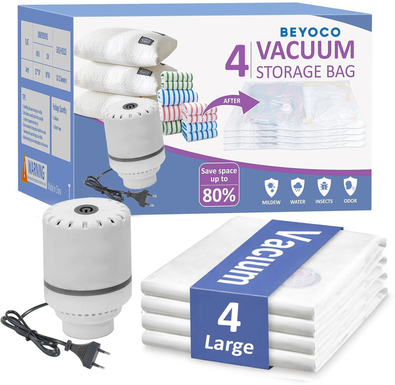 Beyoco Electric Vacuum Pump for Storage Bags, Compact Air Pump Travel Storage Vacuum Bags(Pack of 1)