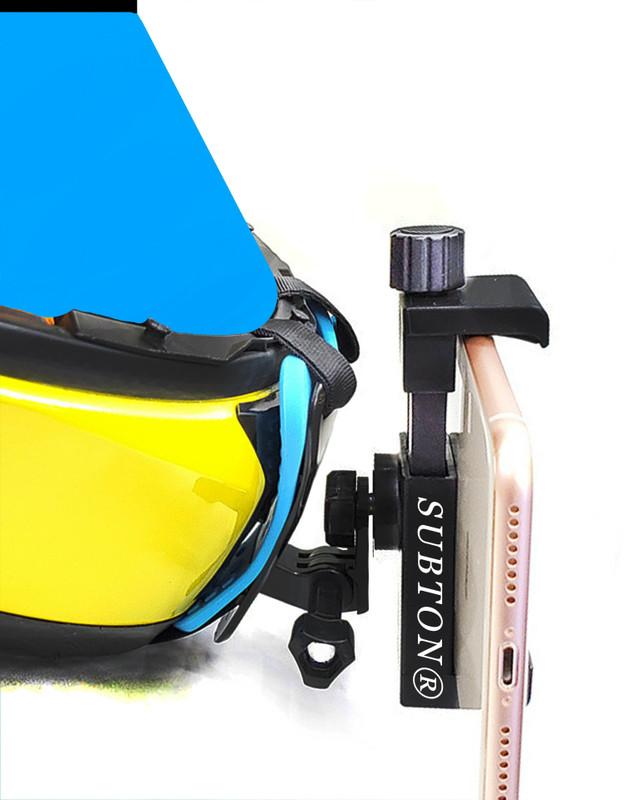 subton MotoVlogging Chin Mount Strap For Helmet+360Mobile Holder|BikeMotovlogging Setup Strap(Black & Blue)