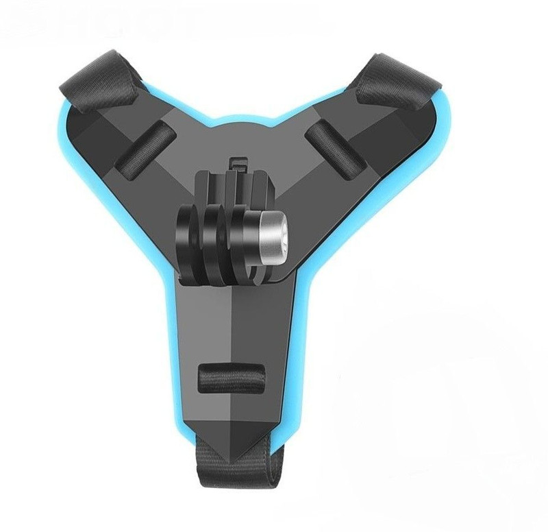 CHG Camera Motorcycle Helmet Chin Mount for GoPro 9 Black, 8,7,6, 5 Session14 Strap(Black)