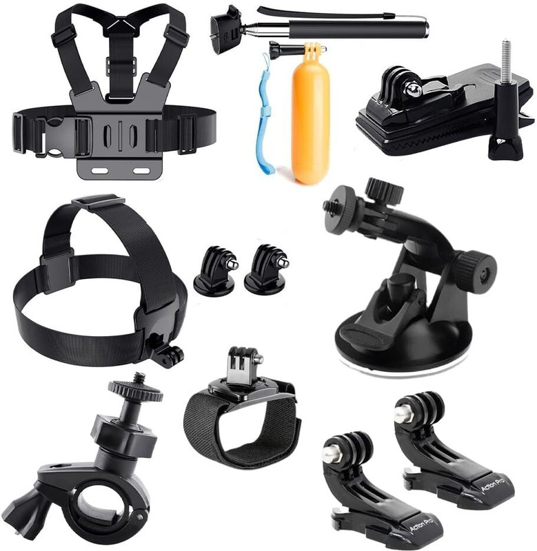 Action Pro 16-in-1 Action Camera Accessory Kit. Strap(Black)