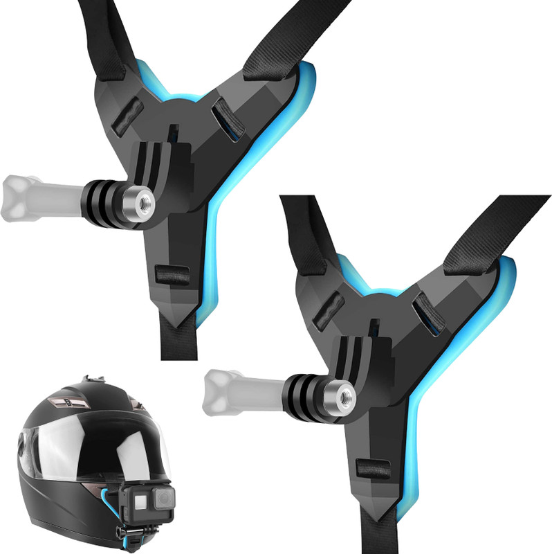 DRUMSTONE { BUY ONE GET ONE } Helmet Chin Strap Mount Strap(Blue)