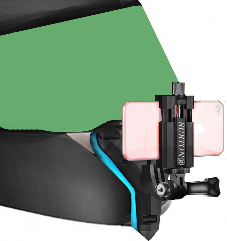 subton Helmet Head Belt/Strap|Chin Mount+Screw Mobile Holder|For Camera MotoVlogging Strap(Black & Blue)