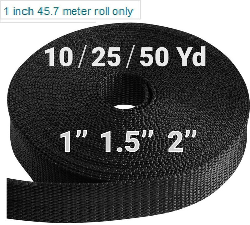MILLETS 1 inch 45.7 meter roll only 1" Heavy Duty Nylon Webbing Strap 50 Yards Strap(Multicolor)