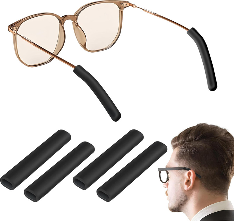 Zorbes Silicone Eyeglass Ear Grips 2 Pairs Slide In Nose Pad