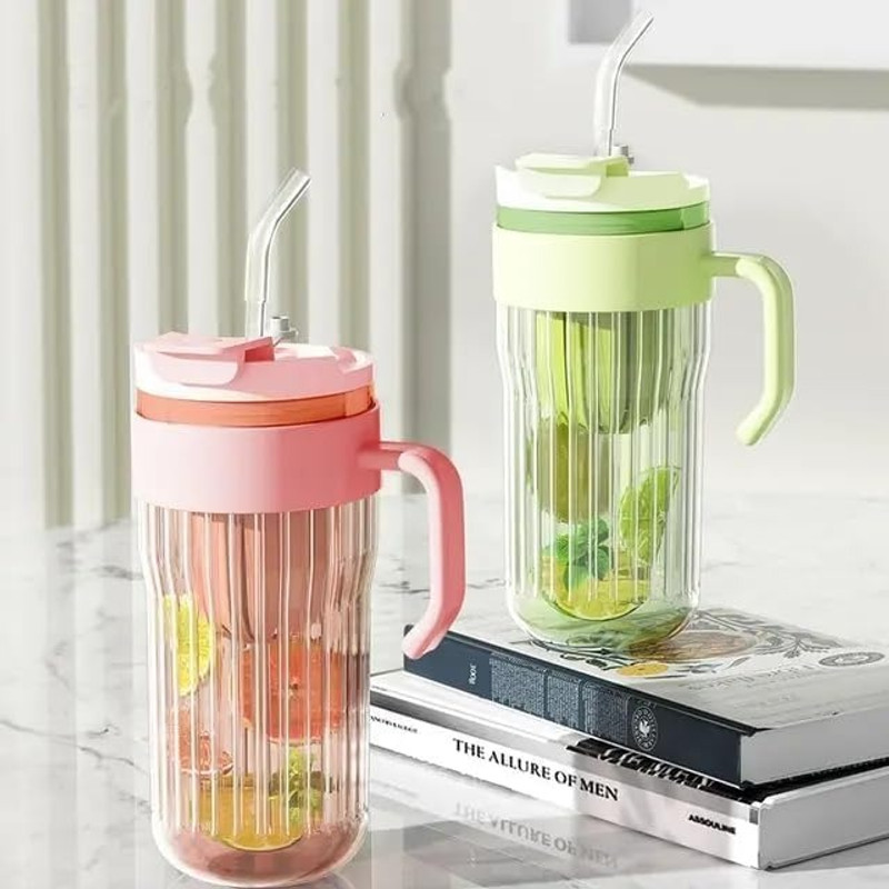 HANORA lemon straw cup glass bottle Strap(Multicolor)