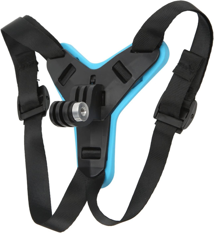 Hespa Helmet Chin Mount with Strap – GoPro Hero, DJI Osmo, Yi Compatible Strap(Black)