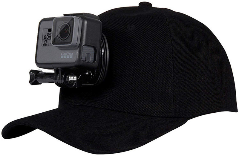 Axcess Cap Clip Baseball Hat with Quick Release Buckle Mount for GoPro Hero 11/10/9 Strap(Black)