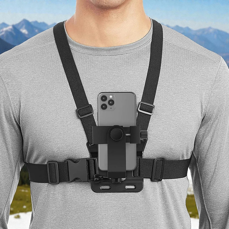 Qolic Adjustable Chest Harness Strap for Biking, Trekking & Action Cameras Strap(Black)