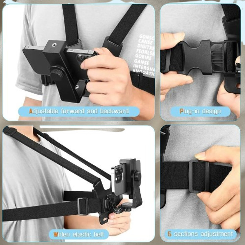 Qolic POV Chest Mount Harness Strap for Cycling, Trekking & Travel Strap(Black)