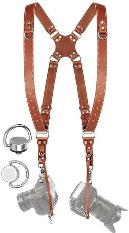 MOUFLON BROWN DUAL CAMERA BELT Strap(Brown)