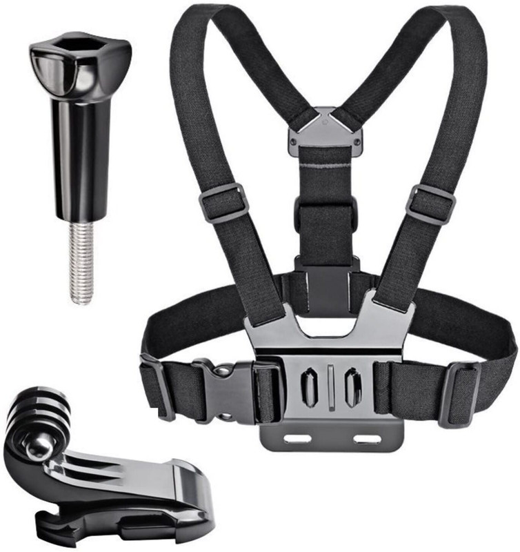CHG Adjustable Chest Harness Belt Strap Mount Light Weight 3 Points Elastic Strap(Black)