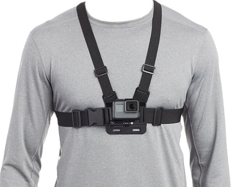 CHG Adjustable Video, Mobile Camera Chest Mount Kit For Blog Video Recording121 Strap(Black)