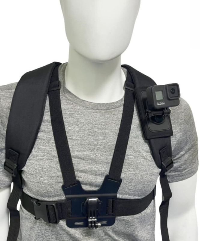 Raptas Action Camera Chest Mount Harness – Adjustable Chesty Strap Strap(Black)