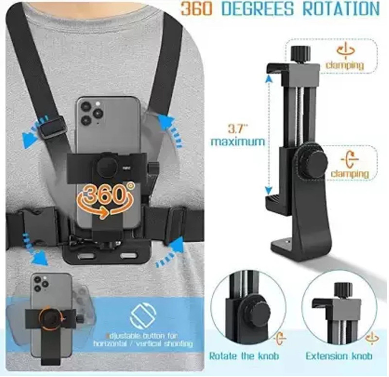 MAHAMAYA Mobile Chest Mount Harness Strap Strap(Black)