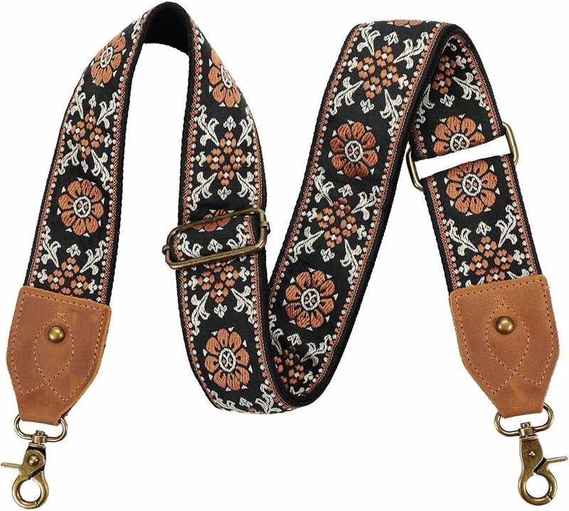 PALAY Adjustable Wide Embroidered Shoulder Strap for Handbag and Travel Bag Strap(Multicolor)
