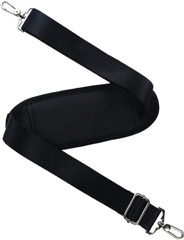MILLETS 59" Shoulder Strap Universal Replacement Adjustable with Metal Swivel Hooks Strap(Non&Slip Pad Strap For Laptop, Camera, Duffle, Sports, Travel Bags (Black))