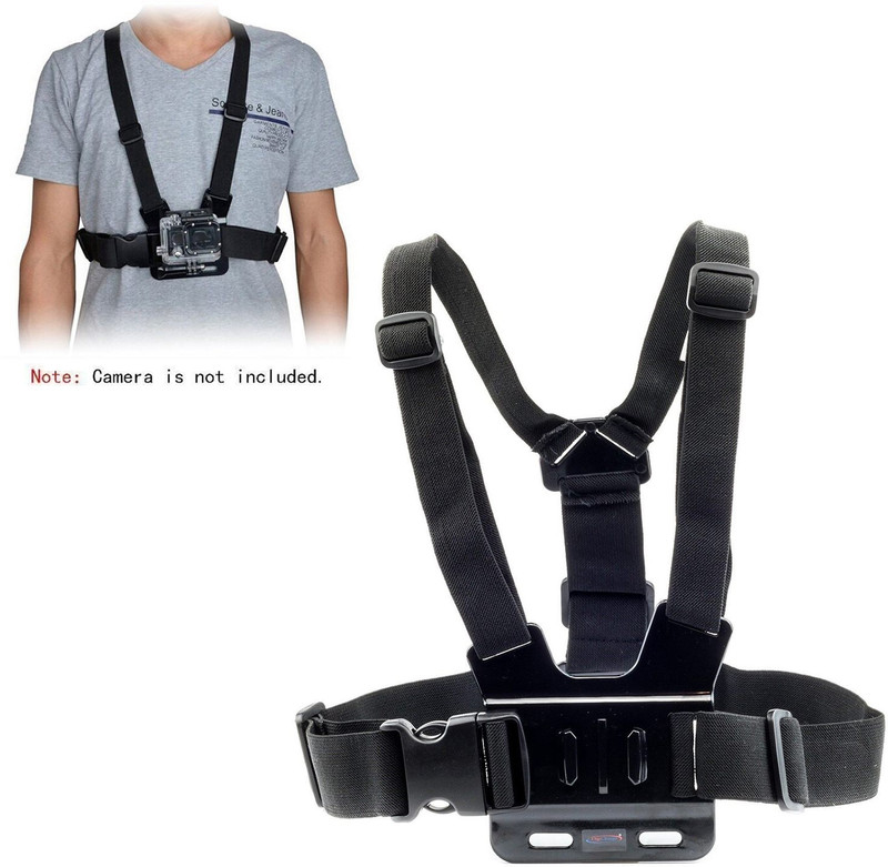 FITUP Chest Mount for Phone and Action Camera,Chesty Vest Harness Strap Holder Strap(Black)