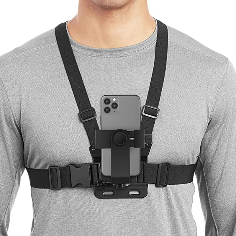 Exsha Chest Mount for Mobile Phone - Camera Holder for Vlogging and Video Shooting Strap(Black)