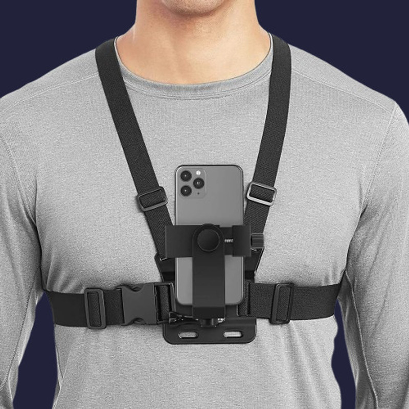 Qolic Comfort Fit Chest Mount Strap for Action Camera & Smartphone Use Strap(Black)