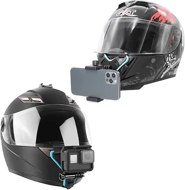 MMPRO Professional Helmet Mount for Helmet Chin Mount Strap Set with Mobile Holder Strap(Black)