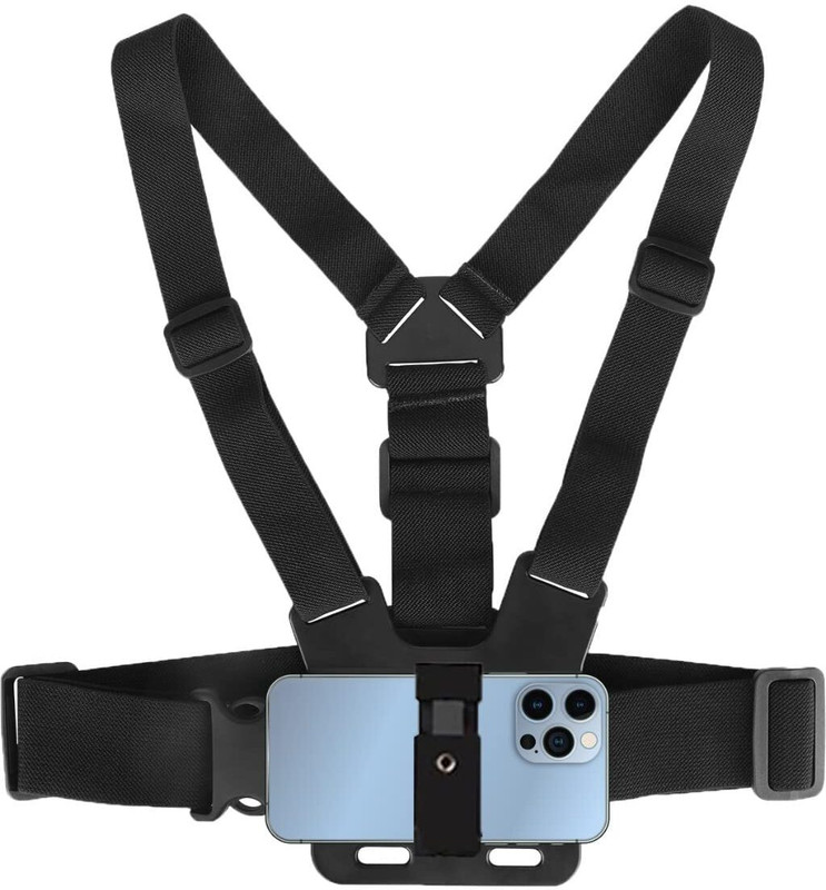 Elevea Adjustable Body Harness Chest Belt Strap With Mobile Clip and Screw Converter Strap(Multicolor)