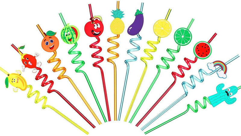 Naama Crazy Drinking Straw(Multicolor, Pack of 8)
