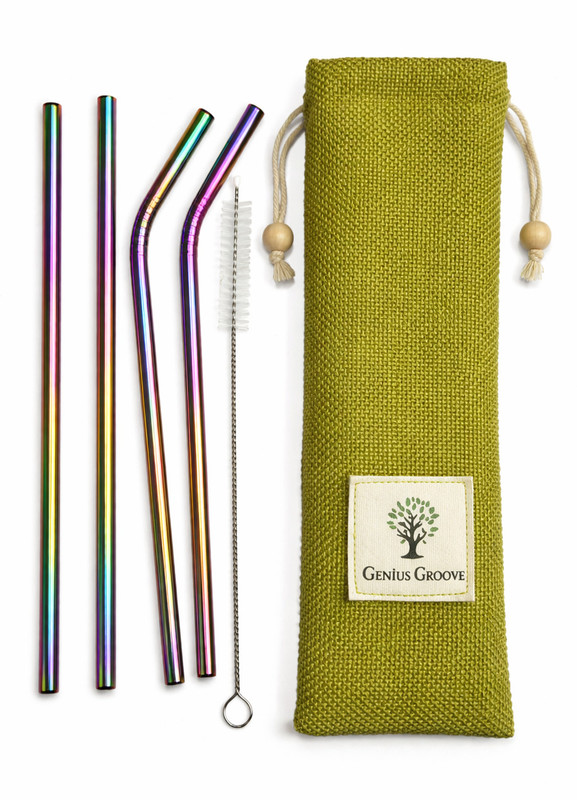 GENIUS GROOVE Bent Drinking Straw(Multicolor, Pack of 5)