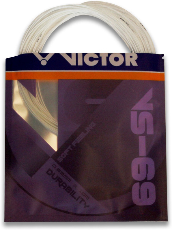 VICTOR VS-69 Soft Feeling Durability Badminton String (0.69mmX10m) Pack of 2, 0.69 Badminton String - 10 m(White)