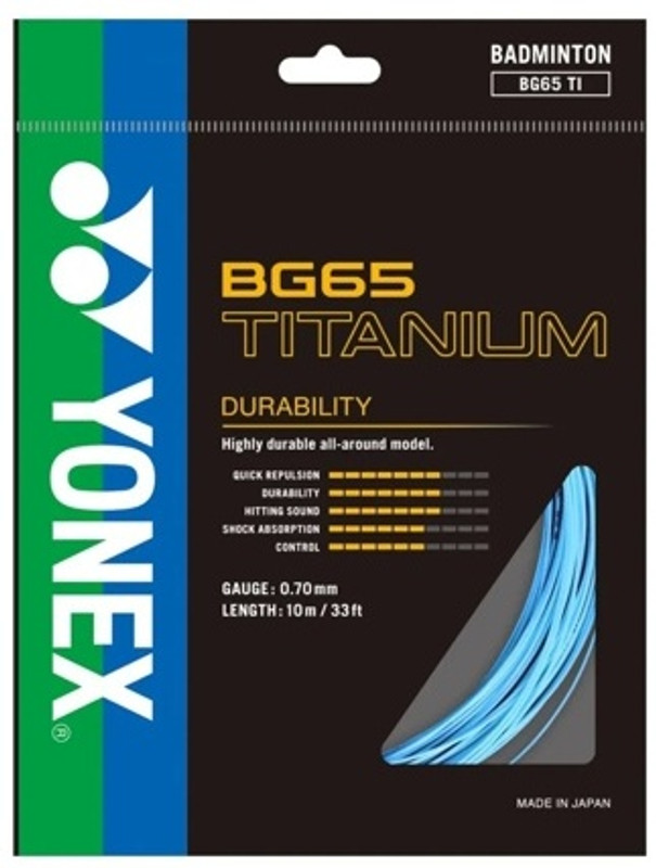badmint BG 65 TITANIUM 0.7 Badminton String - 10 m(Blue)