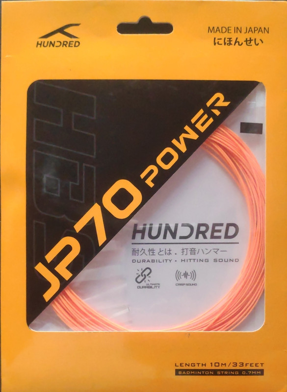 Hundred JP70 POWER 0.7 Badminton String - 10 m(Orange, Green, Pink, Blue, Black)