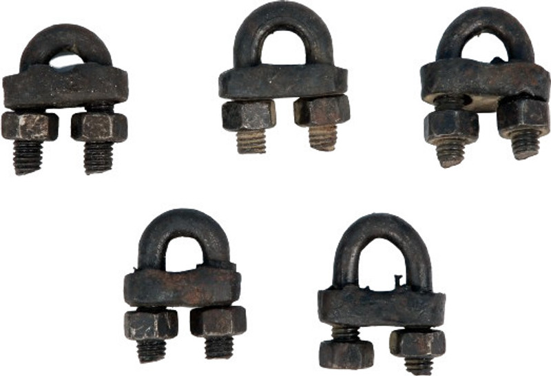 Delcot Wire Rope Clamps 10 mm ( Set of 5 ) Heavy Duty Black Finish Strong and Durable 10 Badminton String - 1.8 inch(Black)