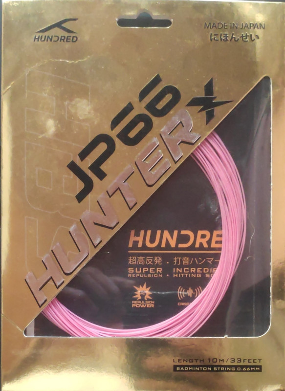 Hundred JP66 HUNTERX 0.66 Badminton String - 10 m(Pink, Purple)