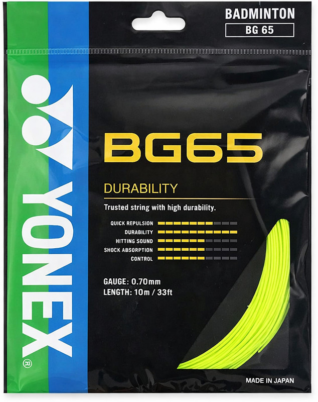 BADMI YONEX BG 65 0.7 Badminton String - 10 m(Green)
