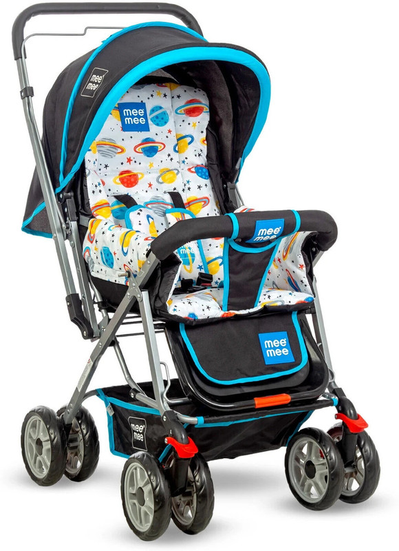MeeMee Little Explorer Baby Stroller for 0-3 Years, Baby & Kids, 5 Point Safety Harness Pram(3, Dark Blue)