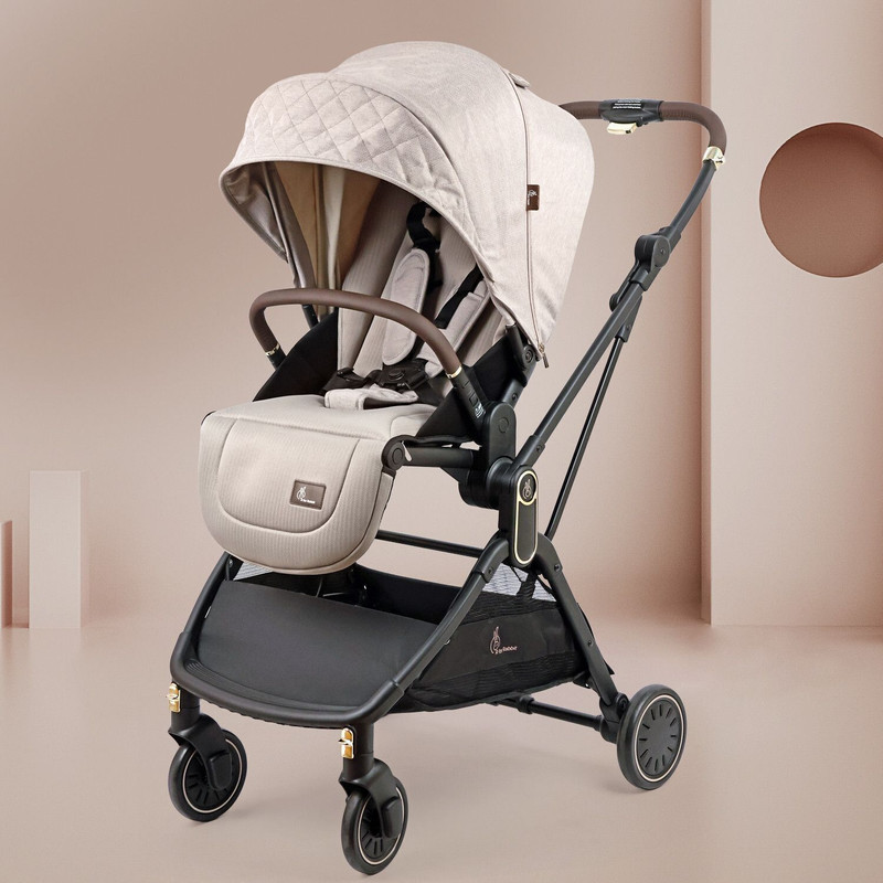 R for Rabbit Street Smart Regal Stroller | 2-Way Reversible Seat & 1 Hand Auto Fold Feature Stroller(Multi, Beige)