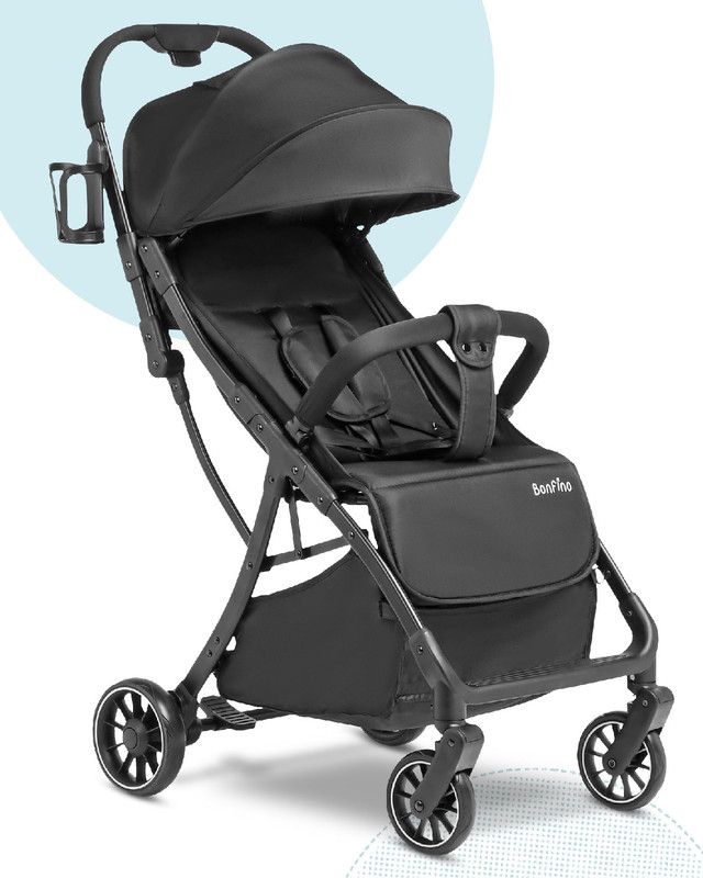 Bonfino Aero Lite Baby Cruiser Stroller With 5-Point Safety Harness & Reclining Backrest Stroller(3, Black)